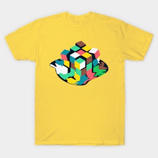 AWESOME GRAPHIC MELTING RUBIK RUBIX RUBICS CUBE Solved Rubik T-Shirt